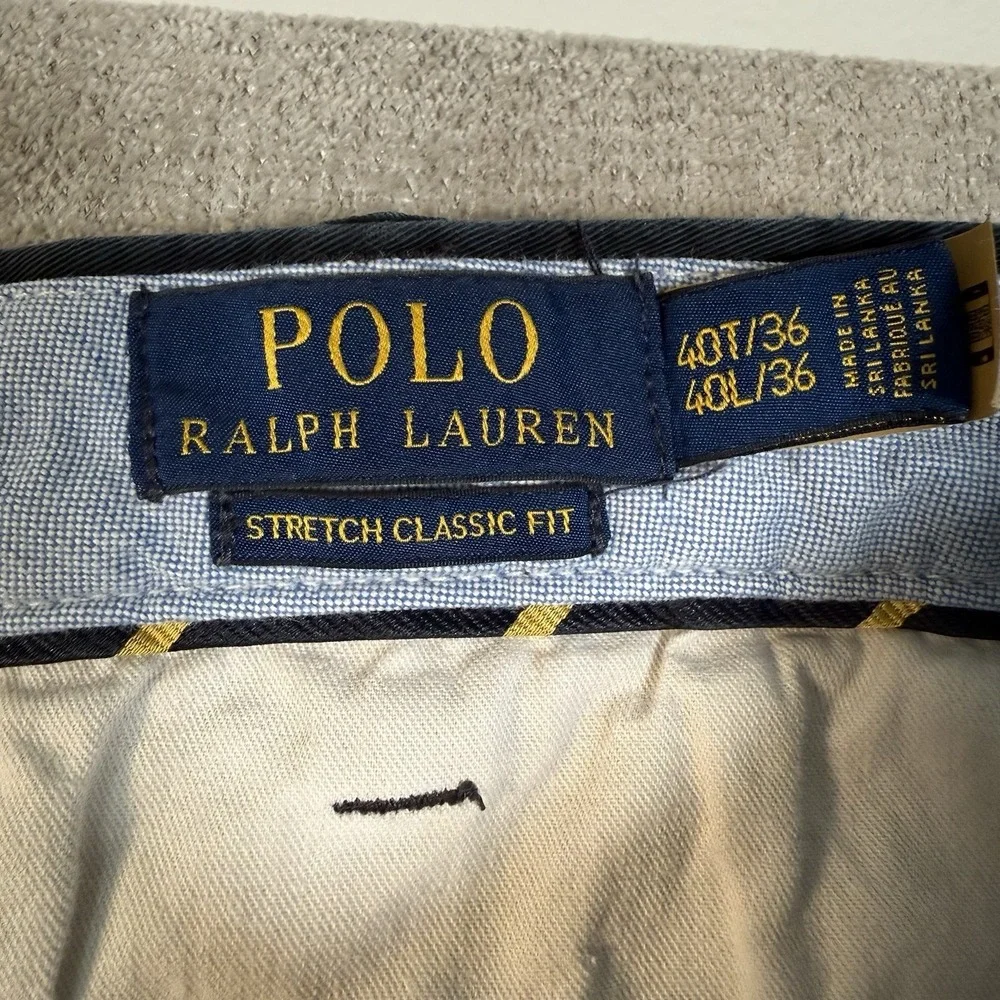 Polo Ralph Lauren Chino Pants Mens 40x36 Black Stretch Straight Fit Casual Pony